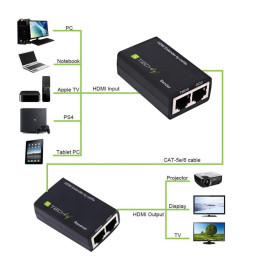 Techly Wzmacniacz Extender HDMI 1080p60Hz do 30m po skrętce Kat5e/6