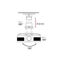 Techly Ramię do projektora sufitowe 22cm białe