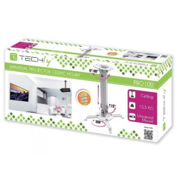 Techly Ramię do projektora sufitowe 38-58cm srebrne