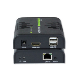 Techly Wzmacniacz Extender KVM HDMI/USB 1080p60Hz do 120m po skrętce Kat6