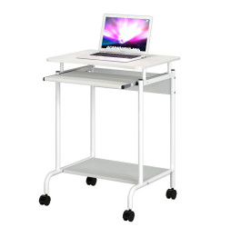 Techly 105926 Kompaktowe biurko komputerowe 60x45cm białe na kółkach