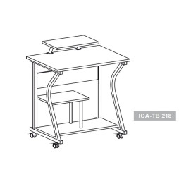 Techly 305700 Mobilne biurko komputerowe 70x50cm z nadstawką
