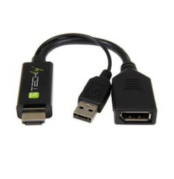 Techly Adapter HDMI z zasilaniem USB na DisplayPort 4K*60Hz M/F
