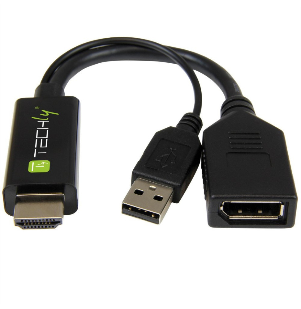 Techly Adapter HDMI z zasilaniem USB na DisplayPort 4K*60Hz M/F