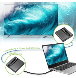 Techly Wzmacniacz Extender HDMI 1.3 1080p60Hz do 70m po skrętce Kat6 IR